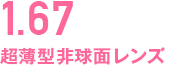 1.67超薄型非球面レンズ
